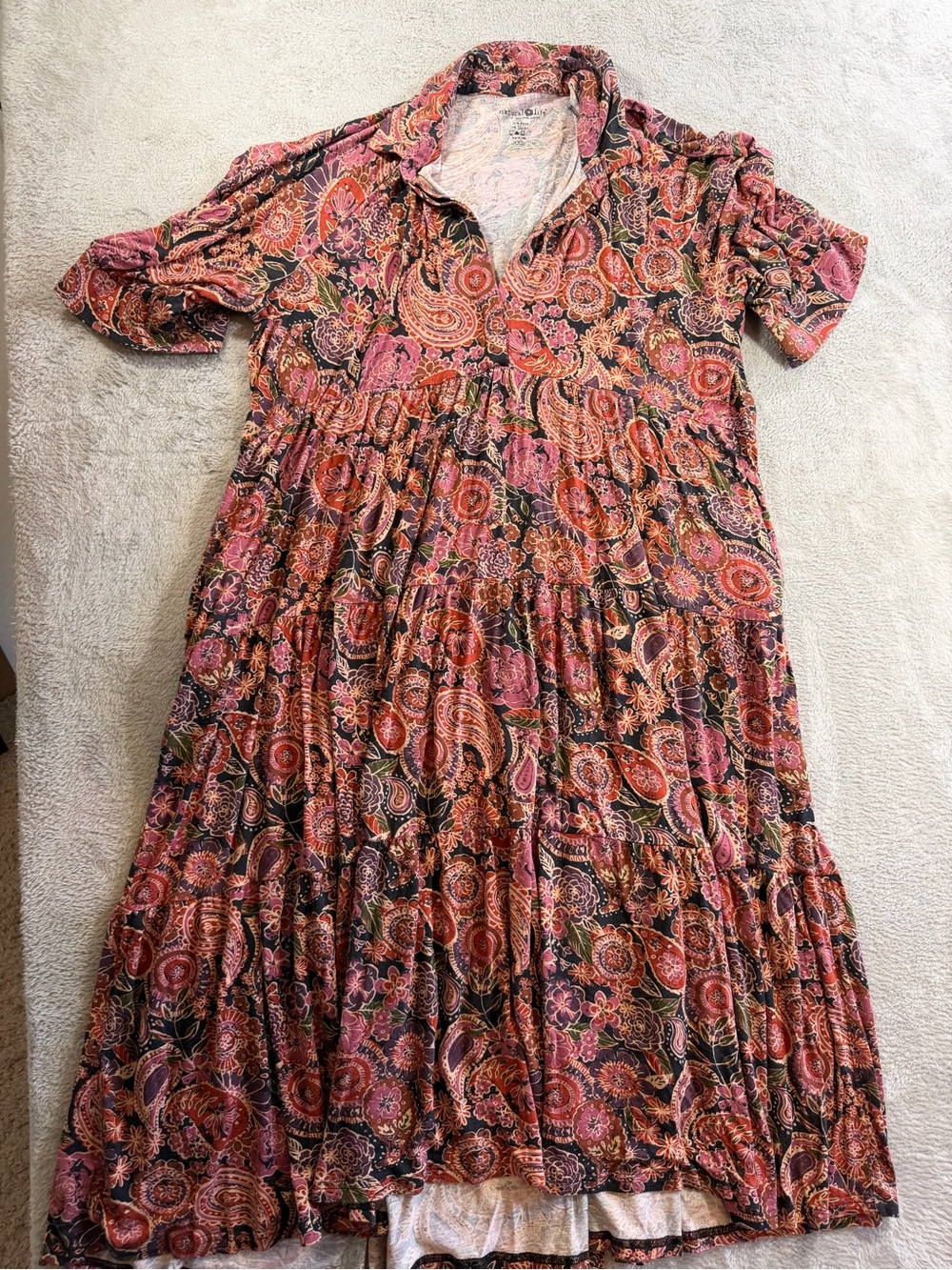 NATURAL LIFE Burnt Orange Paisley Maxi Dress - Picture 3 of 4